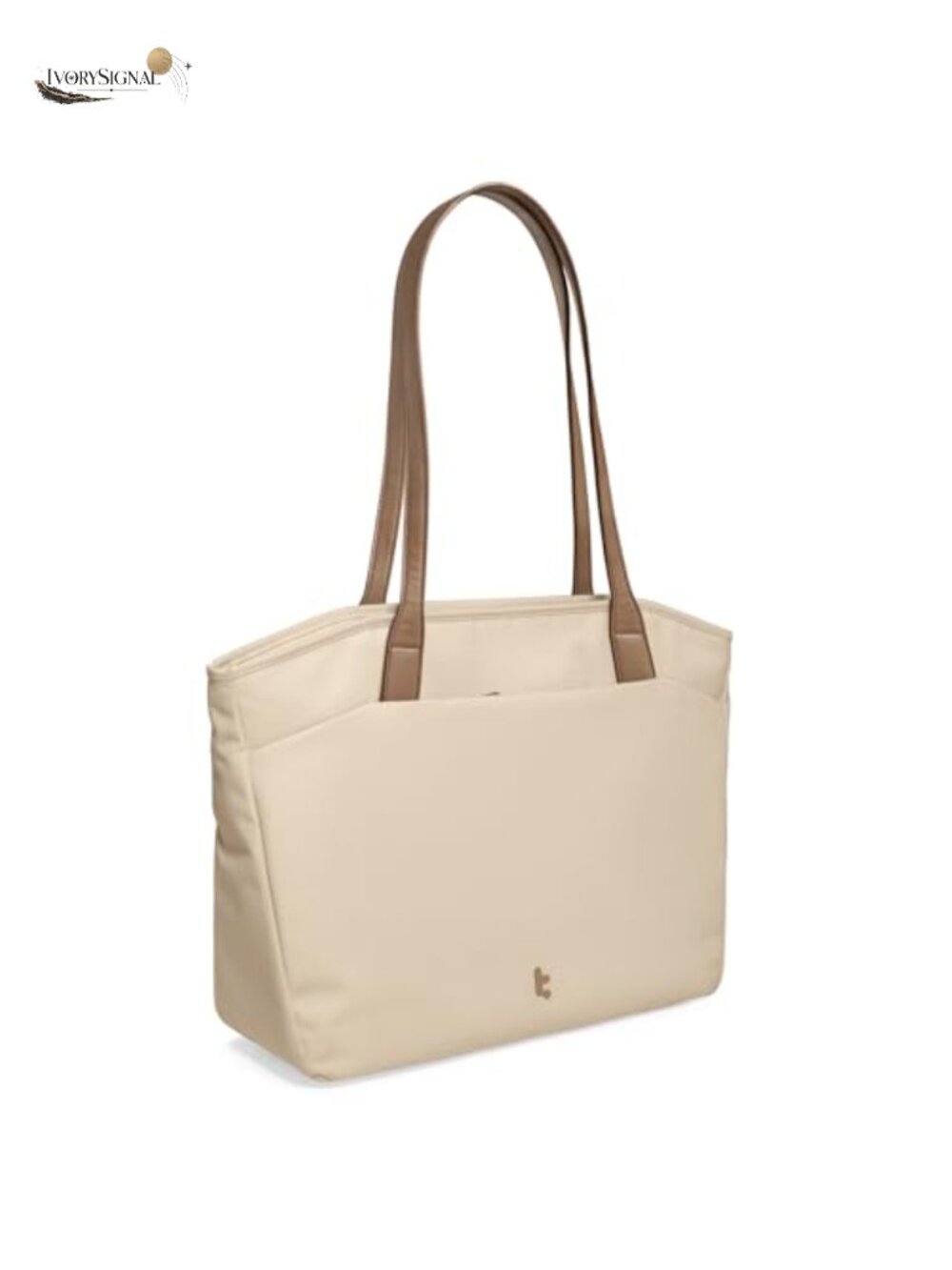 Recycled Polyester Water-Resistant Laptop Tote with Padded Tech Compartment,